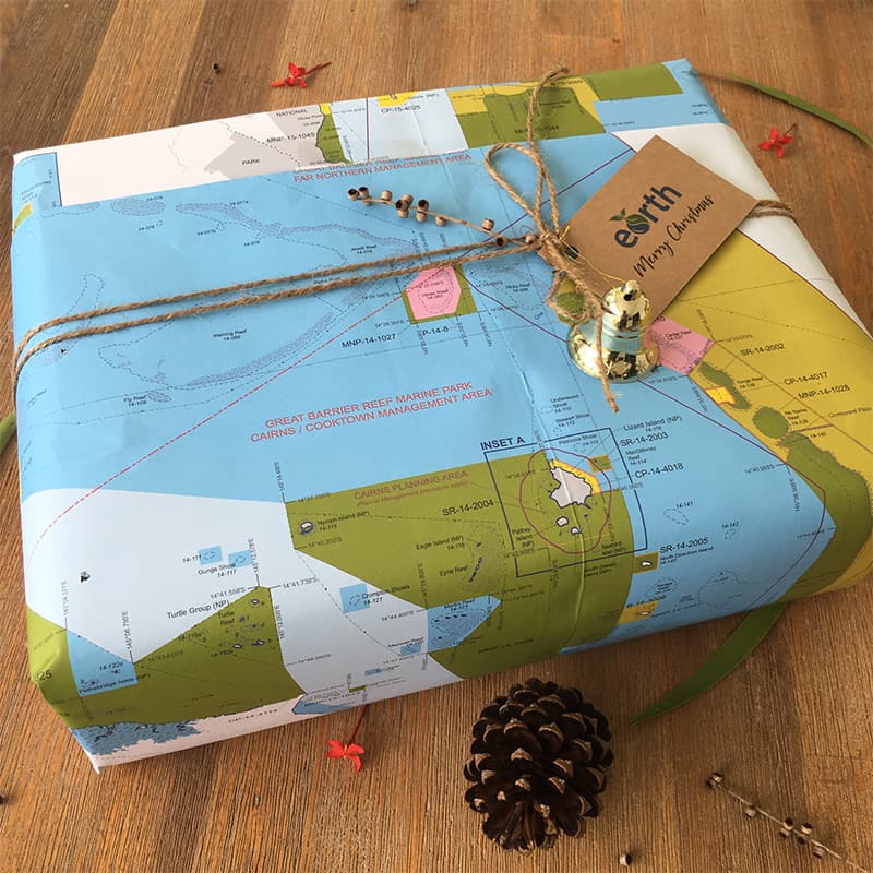 Xmas Gift Wrapped in a Map